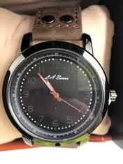 MENS LA BANUS WATCH QUARTZ MOVEMENT LEATHER STRAP GIFT BOX: LOCATION - TOP 50 RACK