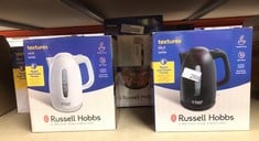 QUANTITY OF KITCHENM AND APPLIANCES  TO INCLUDE RUSSELL HOBBS TEXTURES ELECTRIC 1.7L CORDLESS KETTLE (FAST BOIL 3KW, BLACK PREMIUM PLASTIC, MATT & HIGH GLOSS FINISH, REMOVABLE WASHABLE ANTI-SCALE FIL