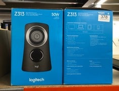 LOGITECH Z313 2.1 MULTIMEDIA SPEAKER SYSTEM WITH SUBWOOFER, FULL RANGE AUDIO, 50 WATTS PEAK POWER, STRONG BASS, 3.5MM AUDIO INPUTS, UK PLUG, PC/PS4/XBOX/TV/SMARTPHONE/TABLET/MUSIC PLAYER - BLACK::: L