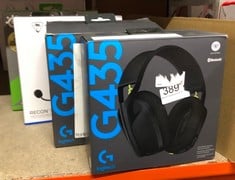 QUANTITY OF TECH & GAMING ITEMS TO INCLUDE LOGITECH G435 LIGHTSPEED & BLUETOOTH WIRELESS GAMING HEADSET, ULTRA LIGHTWEIGHT 165G OVER-EAR HEADPHONES, BUILT-IN MICS, 18H BATTERY, COMPATIBLE WITH DOLBY: