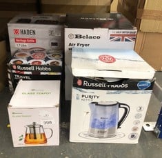 QUANTITY OF KITCHEN & APPLIANCES ITEMS TO INCLUDE RUSSELL HOBBS 22851 BRITA FILTER PURITY ELECTRIC KETTLE, ILLUMINATING FILTER KETTLE WITH BRITA MAXTRA CARTRIDGE INCLUDED, 3000 W, 1.5 LITRE, PLASTIC: