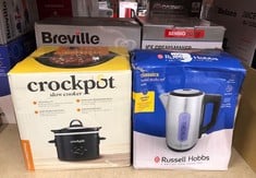 QUANTITY OF KITCHEN & APPLIANCES ITEMS TO INCLUDE RUSSELL HOBBS ELECTRIC KETTLE (FOR HOT WATER, TEA OR COFFEE, 1.7L CAPACITY, STAINLESS STEEL, PUSH TO OPEN LID, PERFECT POUR SPOUT, REMOVABLE WASHABLE