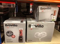 QUANTITY OF KITCHEN & APPLIANCES ITEMS TO INCLUDE BREVILLE BLEND ACTIVE PERSONAL BLENDER & SMOOTHIE MAKER | 350W | 2 PORTABLE BLEND ACTIVE BOTTLES (600ML) | LEAK PROOF LIDS | WHITE & PINK [VBL248]::