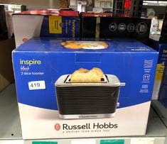 QUANTITY OF KITCHEN & APPLIANCES ITEMS TO INCLUDE RUSSELL HOBBS HONEYCOMB 4 SLICE TOASTER (INDEPENDENT & EXTRA WIDE SLOTS WITH HIGH LIFT, 6 BROWNING LEVELS, FROZEN/CANCEL/REHEAT FUNCTION, REMOVABLE C