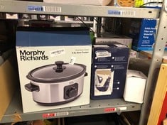 QUANTITY OF KITCHEN & APPLIANCES ITEMS TO INCLUDE MORPHY RICHARDS 3.5L STAINLESS STEEL SLOW COOKER, 3 HEAT SETTINGS, ONE POT SOLUTION, DISHWASHER SAFE CERAMIC POT, 460017: LOCATION - C RACK