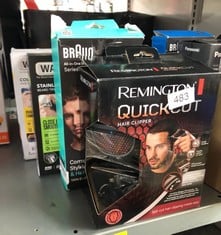 QUANTITY OF HEALTH & BEAUTY ITEMS TO INCLUDE REMINGTON QUICK CUT HAIR CLIPPERS (CORDLESS, 40-MINUTE USAGE, QUICK CHARGE, CURVE CUT BLADE TECHNOLOGY, CLEANER MORE EVEN CUT, GRADING, TAPERING & TRIMMIN