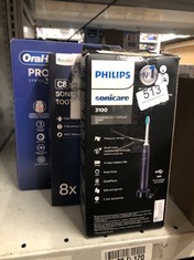 QUANTITY OF HEALTH & BEAUTY ITEMS TO INCLUDE PHILIPS SONICARE 3100 SERIES ELECTRIC TOOTHBRUSH, SONIC TOOTHBRUSH, PRESSURE SENSOR AND TIMER, BLACK, HX3671/14: LOCATION - D RACK