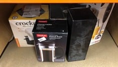 QUANTITY OF KITCHEN & APPLIANCES ITEMS TO INCLUDE BODUM CAFFETTIERA COFFEE MAKER, BLACK, 8 CUP: LOCATION - D RACK