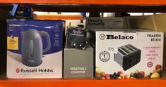 QUANTITY OF KITCHEN & APPLIANCES ITEMS TO INCLUDE RUSSELL HOBBS TEXTURES ELECTRIC 1.7L CORDLESS KETTLE (FAST BOIL 3KW, GREY PREMIUM PLASTIC, MATT & HIGH GLOSS FINISH, REMOVABLE WASHABLE ANTI-SCALE FI