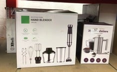 QUANTITY OF KITCHEN & APPLIANCES ITEMS TO INCLUDE ANDREW JAMES DOUBLE WALLED STAINLESS STEEL CAFETIERE GIFT SET WITH 3 MESH FILTERS, COFFEE MEASURING SPOON AND BAG SEALING CLIP, DELICIOUS FRENCH PRES