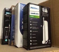 QUANTITY OF HEALTH & BEAUTY ITEMS TO INCLUDE PHILIPS SONICARE 4100 - PHILIPS SONICARE ELECTRIC TOOTHBRUSH FOR ADULTS WITH 1 X PHILIPS W2 OPTIMAL WHITE SONIC BRUSH HEAD IN WHITE, SLIM TRAVEL CASE AND