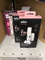 QUANTITY OF HEALTH & BEAUTY ITEMS TO INCLUDE BRAUN FACE MINI HAIR REMOVER, FACIAL HAIR REMOVER FOR WOMEN MINI-SIZED DESIGN FOR PORTABILITY, EFFICIENT FACIAL HAIR REMOVAL ANYTIME, ANYWHERE, WITH SMART