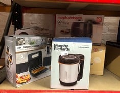 QUANTITY OF KITCHEN & APPLIANCES ITEMS TO INCLUDE MORPHY RICHARDS COMPACT SOUP MAKER, BLEND & COOK SMOOTH & CHUNKY SOUP, SMOOTHIES, BLACK & STAINLESS STEEL, 1 LITRE, 900 W, 501021: LOCATION - A RACK