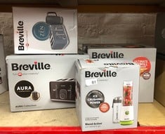 QUANTITY OF KITCHEN & APPLIANCES ITEMS TO INCLUDE BREVILLE BLEND ACTIVE PERSONAL BLENDER & SMOOTHIE MAKER | 350W | 2 PORTABLE BLEND ACTIVE BOTTLES (600ML) | LEAK PROOF LIDS | WHITE & GREEN [VBL246]: