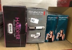 QUANTITY OF HEALTH & BEAUTY ITEMS TO INCLUDE REMINGTON HYDRALUXE VOLUMISING AIR STYLER (MOISTURE LOCK CERAMIC COATING TO BALANCE MOISTURE, HYDRACARE TEMPERATURE SETTING FOR HEALTHIER STYLING, 3 HEAT