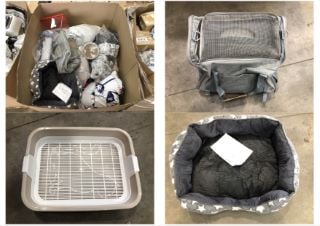 PALLET OF ASSORTED PET ITEMS TO INCLUDE SMALL ROUND DOG BED: LOCATION - MIDDLE FLOOR(COLLECTION OR OPTIONAL DELIVERY AVAILABLE)