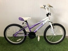 MISTY AMMACO KIDS BIKE 1 SPEED PURPLE/WHITE: LOCATION - FRONT FLOOR(COLLECTION OR OPTIONAL DELIVERY AVAILABLE)