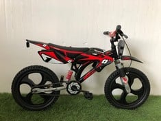 MOTOBIKE FULL SUSPENSION KIDS BIKE 1 SPEED: LOCATION - FRONT FLOOR(COLLECTION OR OPTIONAL DELIVERY AVAILABLE)