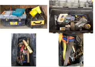 QUANTITY OF ASSORTED TOOLS TO INCLUDE KINGSMAN 22" TOOL BOX: LOCATION - LEFT RACK(COLLECTION OR OPTIONAL DELIVERY AVAILABLE)