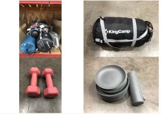 QUANTITY OF ASSORTED CAMPING ITEMS TO INCLUDE KINGCAMP FREESPACE 300 SLEEPING BAG: LOCATION - LEFT RACK(COLLECTION OR OPTIONAL DELIVERY AVAILABLE)