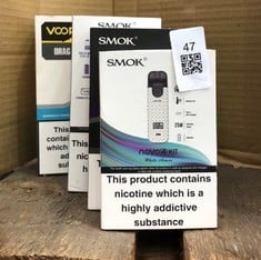 QUANTITY OF ASSORTED VAPES TO INCLUDE VOOPOO DRAG H40 RRP £130 ID MAY BE REQUIRED - COLLECTION ONLY - LOCATION RIGHT RACK