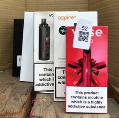 QUANTITY OF ASSORTED VAPES TO INCLUDE VOOPOO DRAG X RRP £125 ID MAY BE REQUIRED - COLLECTION ONLY - LOCATION RIGHT RACK