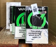 QUANTITY OF ASSORTED VAPES TO INCLUDE VAPRESSO XROS 3 NANO RRP £130 ID MAY BE REQUIRED - COLLECTION ONLY - LOCATION RIGHT RACK