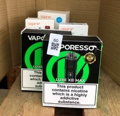 QUANTITY OF ASSORTED VAPES TO INCLUDE VAPRESSO LUXE XR MAX RRP £145 ID MAY BE REQUIRED - COLLECTION ONLY - LOCATION RIGHT RACK