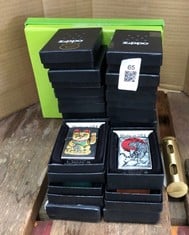 QUANTITY OF ASSORTED ZIPPO LIGHTERS TO INCLUDE TIGER PRINT FULLSIZE ZIPPO ID MAY BE REQUIRED - COLLECTION ONLY - LOCATION RIGHT RACK