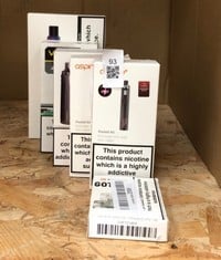 QUANTITY OF ASSORTED VAPES TO INCLUDE ASPIRE POCKET X KIT RRP £ 130 ID MAY BE REQUIRED - COLLECTION ONLY - LOCATION RIGHT RACK