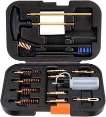 12 X BOOSTEADY ELITE VERSION PISTOL CLEANING KIT 9MM/.357.22.45.40 CALIBER GUN CLEANING KIT AND HANDGUN CLEANING KIT PORTABLE BRASS BRUSH WITH CASE -PLASTIC JAGS LOOPS - TOTAL RRP £170: LOCATION - B