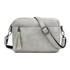 7 X SMALL CROSS BODY BAG FOR WOMEN, CROSSBODY PHONE BAG SHOULDER PURSE, WOMEN CAMERA BAGS HANDBAG FOR TRAVELING SHOPPING (LIGHT GREY) - TOTAL RRP £128: LOCATION - B RACK