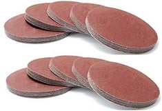 QUANTITY OF ASSORTED ITEMS TO INCLUDE REMI TOOLS LTD SANDING DISCS 100 PIECES SANDER SANDING PADS PAPER SHEETS SANDPAPER HOOK AND LOOP DISCS 60 GRIT: LOCATION - C RACK