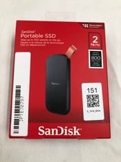 SANDISK 2TB EXTREME, TYPE C, PORTABLE SSD. (RRP-£162): LOCATION - A RACK