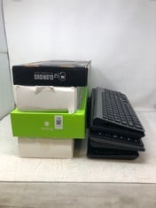 QUANTITY OF KEYBOARDS TO INCLUDE LEADSAIL WIRELESS KEYBOARD AND MOUSE SET WITH PHONE AND TABLET HOLDER, WIRELESS USB MOUSE AND COMPUTER KEYBOARD COMBO, FULL-SIZED QWERTY UK KEYBOARD FOR HP/LENOVO LAP