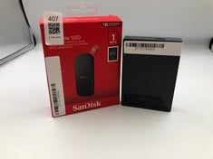 SANDISK 1TB PORTABLE SSD (MODEL SDSSDE30-1T00 +5TB WESTERN DIGITAL MY PASSPORT FOR MAC HDD (MODEL WDBA2F0050BBL-0A.: LOCATION - E RACK