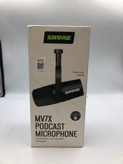 SHURE MV7X XLR PODCAST MICROPHONE - PRO QUALITY DYNAMIC MIC FOR PODCASTING & VOCAL RECORDING, VOICE-ISOLATING TECHNOLOGY, ALL METAL CONSTRUCTION, MIC STAND COMPATIBLE, OPTIMIZED FREQUENCY - BLACK.: L