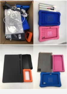 QUANTITY OF ASSORTED TECH ITEMS TO INCLUDE BLUETOOTH KEYBOARD : LOCATION - E RACK