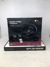 NUMSKULL RACING WHEEL & PEDALS + A PLAYSEAT SEAT SLIDER: LOCATION - A RACK