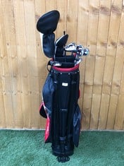 FAZER CTR MENSLH STAND BAG IN BLACK/RED/WHITE - RRP £299 TO INCLUDE 9 GOLF CLUBS