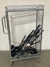 CAGE OF ASSORTED GOLF CLUB PARTS TO INCLUDE DELTA DRIVER HEAD WITH SLEEVE (CAGE NOT INCLUDED ) (KERBSIDE PALLET DELIVERY)