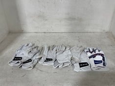 8 X ASSORTED GOLF GLOVES TO INCLUDE RIFE RX HYBRID SYNTHETIC LEATHER GOLF GLOVE MENS REGULAR LEFT HAND