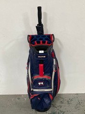 RIFE WATERPROOF AIR CHANNEL DESIGN DRY DESIGN GOLF CART BAG IN BLUE/RED - RRP £129