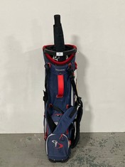 STROMBERG DRY S GOLF STAND BAG IN BLACK/WHITE - RRP £149 TO INCLUDE GOLF UMBRELLA