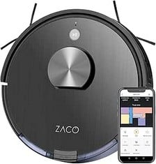 ZACO A10 WIFI, ROBOT HOOVER AND FLOOR CLEANER. 3 IN 1 INTELLIGENT, 3D LASER NAVIGATION 360 MAPPING. WITHOUT ORIGINAL BOX RRP: 258.49€.