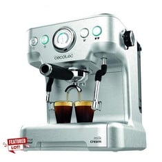 CECOTEC ESPRESSO MACHINE POWER ESPRESSO 20 BARISTA PRO. 2900 W, 20 BAR, THERMOBLOCK FOR COFFEE AND FROTHING MILK, PRESSUREPRO GAUGE, AUTO MODE, FILTER FOR 1 AND 2 COFFEES, CAPACITY 2,7 L, RRP: 249.00