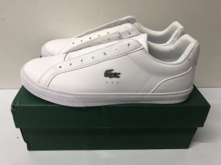 LACOSTE LEROND PRO WHITE LEATHER SHOES - SIZE 8