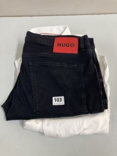 2 X HUGO DESIGNER CLOTHING INC. JEANS - SIZE: 36/32