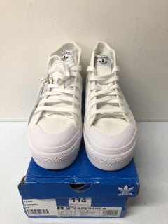 ADIDAS NIZZA PLATFORM MID WOMENS TRAINERS - WHITE - SIZE: 4