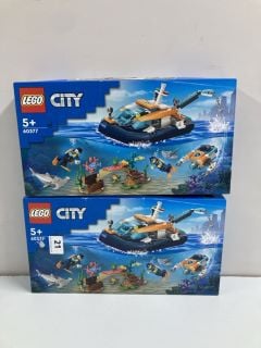 2 X LEGO 60377 CITY EXPLORER DRIVING BOAT (SEALED)